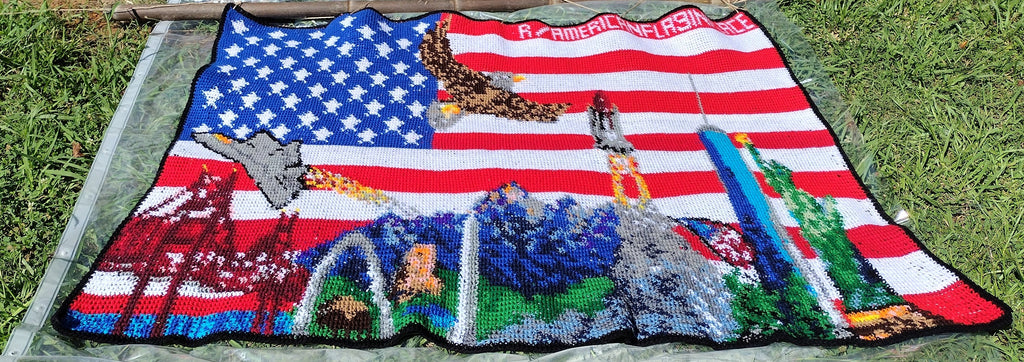 Double Stitch Crochet Reddit r/place 2022 USA Flag