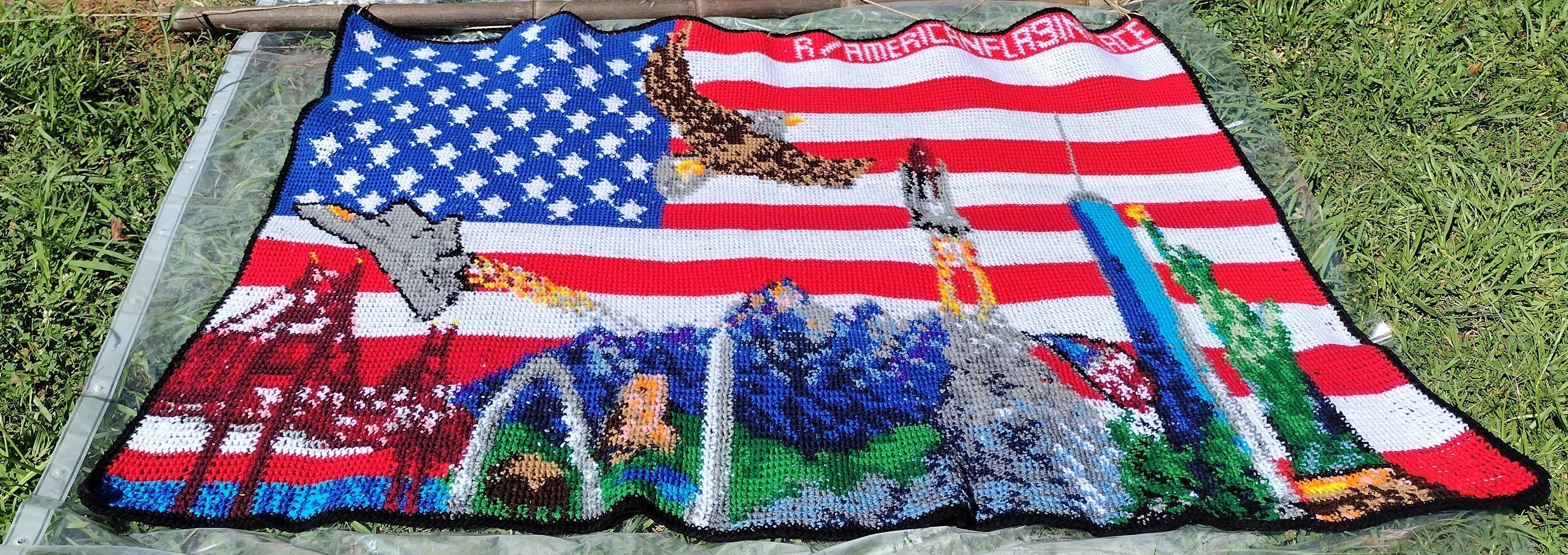 Double Stitch Crochet Reddit r/place 2022 USA Flag